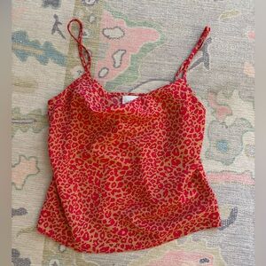 Cowl neck hot pink cheetah tank from Nordstrom